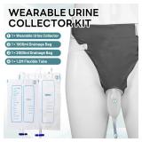 Wearable Urine Collector Set with Silicone Urine Catching Capsule, 1.2M Flexible Catheter, Breathable Cotton Pants, and 1000ml and 2000ml Collection Bags, Elderly Men Black Wearable Urine Collector Set with Silicone Urine Catching Capsule, 1.2M Flexible Catheter, Breathable Cotton Pants, and 1000ml and 2000ml Collection Bags, Elderly Men Black