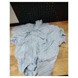 Cyan Sheer Button-up Blouse, L Cyan Sheer Button-up Blouse, L