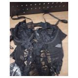 Black One Piece Lingerie with Stockings, M Black One Piece Lingerie with Stockings, M