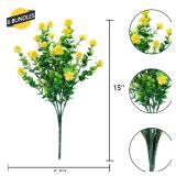 GREENRAIN Artificial Flowers Outdoor Fake Flowers for Decoration UV Resistant No Fade Faux Plastic Plants Garden Porch Window Box Décor (6 Bundles, 2#Yellow) - Retail: $10 GREENRAIN Artificial Flowers Outdoor Fake Flowers for Decoration UV Resistant No Fade Faux Plastic Plants Garden Porch Window Box Décor (6 Bundles, 2#Yellow) - Retail: $10