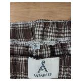 Anrabess XL Brown Plaid Skirt Anrabess XL Brown Plaid Skirt