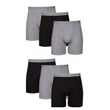 Hanes Men s Value Pack Black/Grey Boxer Briefs  6 Pack L - Retail: $30 Hanes Men s Value Pack Black/Grey Boxer Briefs  6 Pack L - Retail: $30