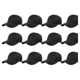 Gelante Plain Blank Baseball Caps Adjustable Back Strap Wholesale LOT 12 Pack- 001-Black - Retail: $30 Gelante Plain Blank Baseball Caps Adjustable Back Strap Wholesale LOT 12 Pack- 001-Black - Retail: $30