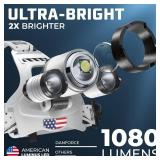DanForce Headlamp. USB Rechargeable LED Head Lamp. Ultra Bright LUMINUS 1080 Lumen Headlamp Flashlight + Red Light. HeadLamps for Adults, Camping, Outdoors and Hard Hat Light. Zoomable IPX54 Headlight DanForce Headlamp. USB Rechargeable LED Head Lamp. Ultra Bright LUMINUS 1080 Lumen Headlamp Flashlight + Red Light. HeadLamps for Adults, Camping, Outdoors and Hard Hat Light. Zoomable IPX54 Headlight