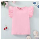 Sanpersonlin Toddler Baby Girl Solid Color T Shirt Kids Blouse Basic Plain Ruffle Top Cotton Casual Clothes (0021H-Short Sleeve Light Pink, 6-7 Years) Black not pink - Retail: $17 Sanpersonlin Toddler Baby Girl Solid Color T Shirt Kids Blouse Basic Plain Ruffle Top Cotton Casual Clothes (0021H-Short Sleeve Light Pink, 6-7 Years) Black not pink - Retail: $17
