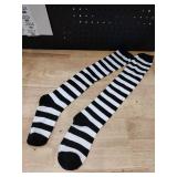 Black and White-Striped Shin Socks Black and White-Striped Shin Socks