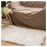 Latepis White Sheepskin Rug 2x3 Faux Fur Sheepskin Rug for Living Room Fluffy Washable Rugs for Bedroom Luxury Room Decor Furry Rugs Rectangle - Retail: $15 Latepis White Sheepskin Rug 2x3 Faux Fur Sheepskin Rug for Living Room Fluffy Washable Rugs for Bedroom Luxury Room Decor Furry Rugs Rectangle - Retail: $15