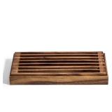 Kalmar Home Acacia Wood Three-in-One Trivet and Bread Crumb Catcher Tray, 15.5 x 8.25 x 1.5\" - Retail: $52 Kalmar Home Acacia Wood Three-in-One Trivet and Bread Crumb Catcher Tray, 15.5 x 8.25 x 1.5\" - Retail: $52