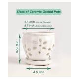 vensovo 5 Inch Ceramic Orchid Pots with Holes and Saucers - 1 Pcs Small Succulent Pot for Repotting, Garden Flowerpots for Plants Indoor and Outdoor Promotes Air Circulation, White - Retail: $24 vensovo 5 Inch Ceramic Orchid Pots with Holes and Saucers - 1 Pcs Small Succulent Pot for Repotting, Garden Flowerpots for Plants Indoor and Outdoor Promotes Air Circulation, White - Retail: $24