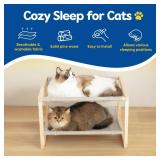 Cat Hammock, Double Layer Wooden Bed for Indoor Cats, 2 Tier Elevated Cat Bed with Breathable and Washable Covers, Sturdy Natural,20 x 16.5 x 13 Inch - Retail: $33 Cat Hammock, Double Layer Wooden Bed for Indoor Cats, 2 Tier Elevated Cat Bed with Breathable and Washable Covers, Sturdy Natural,20 x 16.5 x 13 Inch - Retail: $33