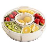SUROQUE Divided Serving Tray with Lid and Handle Snack Box for Fridge Snackle Box Container Snack Spinner for Adults Serving Platter Fruit Tray - Retail: $18 SUROQUE Divided Serving Tray with Lid and Handle Snack Box for Fridge Snackle Box Container Snack Spinner for Adults Serving Platter Fruit Tray - Retail: $18