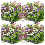 WILLBOND 36 Bundles Artificial Flowers Outdoor, UV Resistant Faux Artificial Plants Shrubs Flower Bulk for Hanging Planter Porch Window Home Wedding Spring Summer Decor (Delicate Colors) - Retail: $35 WILLBOND 36 Bundles Artificial Flowers Outdoor, UV Resistant Faux Artificial Plants Shrubs Flower Bulk for Hanging Planter Porch Window Home Wedding Spring Summer Decor (Delicate Colors) - Retail: $35