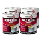 Rust-Oleum Zinsser 276087-4PK Mold Killing Primer, Quart, White, 4 Pack - Retail: $70 Rust-Oleum Zinsser 276087-4PK Mold Killing Primer, Quart, White, 4 Pack - Retail: $70