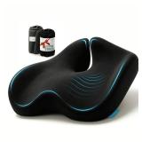 Pressure Relief Seat Cushion for Tailbone Pain - X Large Office Chair Cushion for Back Pain, Coccyx and Sciatica Pain Relief Pillow. Memory Foam Seat Cushions for Office Chairs. Extra Cover (Black) -  Pressure Relief Seat Cushion for Tailbone Pain - X Large Office Chair Cushion for Back Pain, Coccyx and Sciatica Pain Relief Pillow. Memory Foam Seat Cushions for Office Chairs. Extra Cover (Black) -