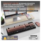 FD Wireless Keyboard and Mouse Combo - 2.4G Full-Sized Cute Colorful Mouse and Keyboard with 104 Round Keys Retro Typewriter Keyboard for Laptop/Windows/PC - Black Gradient - Retail: $32 FD Wireless Keyboard and Mouse Combo - 2.4G Full-Sized Cute Colorful Mouse and Keyboard with 104 Round Keys Retro Typewriter Keyboard for Laptop/Windows/PC - Black Gradient - Retail: $32