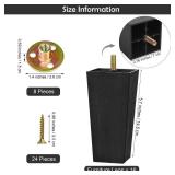 TURSTIN Furniture Legs Plastic Sofa Couch Legs Square Tapered Feet Sofa Legs with M8 T-Nuts Screws for Legs Sofas Chairs Cabinets Dressers Beds, Black (16, 5.7 Inches) - Retail: $46 TURSTIN Furniture Legs Plastic Sofa Couch Legs Square Tapered Feet Sofa Legs with M8 T-Nuts Screws for Legs Sofas Chairs Cabinets Dressers Beds, Black (16, 5.7 Inches) - Retail: $46