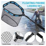 PLUSINNO Floating Fishing Net for Steelhead, Salmon, Fly, Kayak, Catfish, Bass, Trout Fishing, Rubber Coated Landing Net for Easy Catch and Release, Compact and Foldable for Easy Transportation and St PLUSINNO Floating Fishing Net for Steelhead, Salmon, Fly, Kayak, Catfish, Bass, Trout Fishing, Rubber Coated Landing Net for Easy Catch and Release, Compact and Foldable for Easy Transportation and St