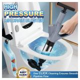 Mieaoll Toilet Plunger, High Pressure Toilet Plunger,Toilet Auger Air Drain Blaster with Real-Time, Heavy Duty Plunger for Bathroom and Plumbing Clogs (Grey) - Retail: $30 Mieaoll Toilet Plunger, High Pressure Toilet Plunger,Toilet Auger Air Drain Blaster with Real-Time, Heavy Duty Plunger for Bathroom and Plumbing Clogs (Grey) - Retail: $30