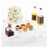 Leinuosen 6 Pcs Large Buffet Risers, 7 to 12 Inch Catering Dessert Table Risers Food Decorative Stands with hollow bottom for Catering Supplies, Party(Clear, Rectangle) - Retail: $50 Leinuosen 6 Pcs Large Buffet Risers, 7 to 12 Inch Catering Dessert Table Risers Food Decorative Stands with hollow bottom for Catering Supplies, Party(Clear, Rectangle) - Retail: $50