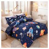 Aimuan Twin Comforter Set Kids Space Rocket Bedding Set Super Soft and Cute Aliens UFO Printed for Teen Boys Girls (Navy, Twin) - Retail: $40 Aimuan Twin Comforter Set Kids Space Rocket Bedding Set Super Soft and Cute Aliens UFO Printed for Teen Boys Girls (Navy, Twin) - Retail: $40