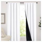 NICETOWN 100percent Blackout Curtain Panels, Rod Pocket Window Curtains with Black Liner for Nursery, 84 inches Drop Cold and Full Light Blocking Draperies (White, 2 Pieces, 52 inches Wide Each Panel) NICETOWN 100percent Blackout Curtain Panels, Rod Pocket Window Curtains with Black Liner for Nursery, 84 inches Drop Cold and Full Light Blocking Draperies (White, 2 Pieces, 52 inches Wide Each Panel)