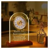 OkiyiD 60th Anniversary Wedding Gift, Anniversary Quartz Clock, Desk Table Clock, 60 Years of Marriage, Golden Wedding for Couple, Parents, Grandparents (Wooden Base with LED Light) - Retail: $43 OkiyiD 60th Anniversary Wedding Gift, Anniversary Quartz Clock, Desk Table Clock, 60 Years of Marriage, Golden Wedding for Couple, Parents, Grandparents (Wooden Base with LED Light) - Retail: $43