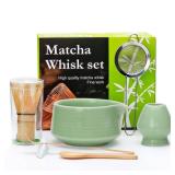 Matcha Whisk Set,7pcs Green Matcha Set includes Matcha Bowl (19 oz),Bamboo Matcha Whisk and Matcha Scoop,Matcha Whisk Holder,Stainless Steel Sifter,Tea Making Tools,Matcha Kit Gift for Matcha Lovers - Matcha Whisk Set,7pcs Green Matcha Set includes Matcha Bowl (19 oz),Bamboo Matcha Whisk and Matcha Scoop,Matcha Whisk Holder,Stainless Steel Sifter,Tea Making Tools,Matcha Kit Gift for Matcha Lovers -