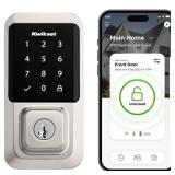 Kwikset Halo Wi-Fi Smart Lock, Keyless Entry Door Deadbolt, Geofence Auto-Unlock, Grade AAA Certified, No Hub Easy Install, Satin Nickel Lifetime Finish Warranty, Touchscreen - Retail: $194 Kwikset Halo Wi-Fi Smart Lock, Keyless Entry Door Deadbolt, Geofence Auto-Unlock, Grade AAA Certified, No Hub Easy Install, Satin Nickel Lifetime Finish Warranty, Touchscreen - Retail: $194