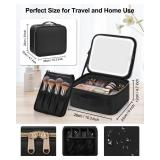 Chomeiu Makeup Bag with LED Mirror, Travel Makeup Case for Women and Makeup Artists Cosmetic Organizer Large Make Up Bags with Light Up Mirror, 3 Color Lights, Adjustable Dividers and Brush Holder - R Chomeiu Makeup Bag with LED Mirror, Travel Makeup Case for Women and Makeup Artists Cosmetic Organizer Large Make Up Bags with Light Up Mirror, 3 Color Lights, Adjustable Dividers and Brush Holder - R