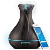 Sierra Modern Home Smart WiFi Wireless Essential Oil Aromatherapy 400ml Ultrasonic Diffuser and Humidifier with Alexa and Google Home Phone App and Voice Control - LED and Timer Settings Dark Brown -  Sierra Modern Home Smart WiFi Wireless Essential Oil Aromatherapy 400ml Ultrasonic Diffuser and Humidifier with Alexa and Google Home Phone App and Voice Control - LED and Timer Settings Dark Brown -