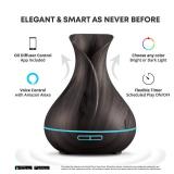 Sierra Modern Home Smart WiFi Wireless Essential Oil Aromatherapy 400ml Ultrasonic Diffuser and Humidifier with Alexa and Google Home Phone App and Voice Control - LED and Timer Settings Dark Brown -  Sierra Modern Home Smart WiFi Wireless Essential Oil Aromatherapy 400ml Ultrasonic Diffuser and Humidifier with Alexa and Google Home Phone App and Voice Control - LED and Timer Settings Dark Brown -