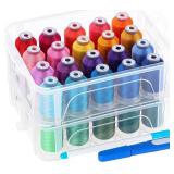 New brothread 40 Colors Compatible with Brother 500m Each Embroidery Machine Thread with Clear Plastic Storage Box for Embroidery Sewing Machine - Retail: $30 New brothread 40 Colors Compatible with Brother 500m Each Embroidery Machine Thread with Clear Plastic Storage Box for Embroidery Sewing Machine - Retail: $30