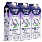 Cleancult Liquid Hand Soap Refills - Wild Lavender - Moisturizes Dry and Sensitive Skin -Made with Aloe Vera and Lavender Essential Oils - Eco Friendly - Paper-Based Packaging - 32 oz/3 Pack - Retail: Cleancult Liquid Hand Soap Refills - Wild Lavender - Moisturizes Dry and Sensitive Skin -Made with Aloe Vera and Lavender Essential Oils - Eco Friendly - Paper-Based Packaging - 32 oz/3 Pack - Retail: