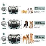 Siedihit Dog Cat Playpen, Puppy Pet Playpen Indoor for Small Dogs Tent Crates Cage Outdoor, Portable Pop Up Dog Kennel Playpen with Carrying Case for Dogs/Cats/Rabbits, Removable Zipper Top, Grey - Re Siedihit Dog Cat Playpen, Puppy Pet Playpen Indoor for Small Dogs Tent Crates Cage Outdoor, Portable Pop Up Dog Kennel Playpen with Carrying Case for Dogs/Cats/Rabbits, Removable Zipper Top, Grey - Re