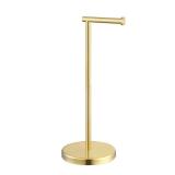 KES Gold Toilet Paper Holder Free Standing SUS 304 Stainless Steel Rustproof Pedestal Lavatory Tissue Roll Holder Floor Stand Modern Brushed Gold Finish, BPH283S1-BZ - Retail: $35 KES Gold Toilet Paper Holder Free Standing SUS 304 Stainless Steel Rustproof Pedestal Lavatory Tissue Roll Holder Floor Stand Modern Brushed Gold Finish, BPH283S1-BZ - Retail: $35