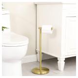 KES Gold Toilet Paper Holder Free Standing SUS 304 Stainless Steel Rustproof Pedestal Lavatory Tissue Roll Holder Floor Stand Modern Brushed Gold Finish, BPH283S1-BZ - Retail: $35 KES Gold Toilet Paper Holder Free Standing SUS 304 Stainless Steel Rustproof Pedestal Lavatory Tissue Roll Holder Floor Stand Modern Brushed Gold Finish, BPH283S1-BZ - Retail: $35
