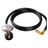 DOZYANT 6 Feet Propane Regulator and Hose with Elbow Adapter for Blackstone 17 inch and 22 inch Table Top Griddle, Replacement Parts Connect to Large 20 Propane Tank - Retail: $26 DOZYANT 6 Feet Propane Regulator and Hose with Elbow Adapter for Blackstone 17 inch and 22 inch Table Top Griddle, Replacement Parts Connect to Large 20 Propane Tank - Retail: $26