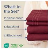 Queen Size 4 Piece Sheet Set - Comfy Breathable and Cooling Bed Sheets Set - Hotel Luxury Bedding for Women, Men, Kids, Teens, Boys and Girls - Deep Pockets, Ultra-Soft, Wrinkle Free - Oeko-Tex - Burg Queen Size 4 Piece Sheet Set - Comfy Breathable and Cooling Bed Sheets Set - Hotel Luxury Bedding for Women, Men, Kids, Teens, Boys and Girls - Deep Pockets, Ultra-Soft, Wrinkle Free - Oeko-Tex - Burg
