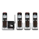 ATandT BL102-4 DECT 6.0 4-Handset Cordless Phone for Home with Answering Machine, Call Blocking, Caller ID Announcer, Audio Assist, Intercom, and Unsurpassed Range, Silver/Black - Retail: $100 ATandT BL102-4 DECT 6.0 4-Handset Cordless Phone for Home with Answering Machine, Call Blocking, Caller ID Announcer, Audio Assist, Intercom, and Unsurpassed Range, Silver/Black - Retail: $100