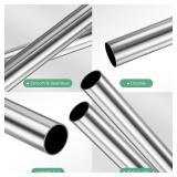 M METERXITY 2-Pack 300mm 304 Stainless Steel Tube, 9mm OD 0.5mm Wall Thickness Seamless Stainless Steel Tubing for Construction/Machining/DIY Crafting, Metal Straight Pipe [0.35x0.02x11.8IN] - Retail: