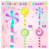 Poen 8 Pcs Large Inflatable Lollipop 29.53 Inch Candy Birthday Party Decorations Inflatable Giant Lollipop Prop Candy Shape Balloons for Themed Party Favors(Classic) - Retail: $26 Poen 8 Pcs Large Inflatable Lollipop 29.53 Inch Candy Birthday Party Decorations Inflatable Giant Lollipop Prop Candy Shape Balloons for Themed Party Favors(Classic) - Retail: $26