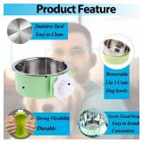 Mechpia 2 Pieces Crate Dog Bowl, Removable Stainless Steel Pet Kennel Hanging Food Water Feeder Bowl Cage Coop Cup for Puppy Medium Dog Cat Rabbit Ferret Bird (Blue,Green) - Retail: $10 Mechpia 2 Pieces Crate Dog Bowl, Removable Stainless Steel Pet Kennel Hanging Food Water Feeder Bowl Cage Coop Cup for Puppy Medium Dog Cat Rabbit Ferret Bird (Blue,Green) - Retail: $10