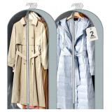 Garment Bags for Hanging Clothes, Clear Suit Bags for Closet Storage, Clothing Covers with 4" Gussets for Coats, Jackets, Shirts, and Sweaters Garment Bags for Hanging Clothes, Clear Suit Bags for Closet Storage, Clothing Covers with 4" Gussets for Coats, Jackets, Shirts, and Sweaters