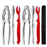 Crab Leg Crackers - Crab Crackers and Tools Set with Stainless Steel Seafood Utensils Crackers and Forks Cracker, Shellfish Crackers and Tools for Seafood Boil Party Supplies, Dishwasher Safe - Retail Crab Leg Crackers - Crab Crackers and Tools Set with Stainless Steel Seafood Utensils Crackers and Forks Cracker, Shellfish Crackers and Tools for Seafood Boil Party Supplies, Dishwasher Safe - Retail