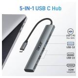 Acer 5 in 1 USB C Hub with 4K HDMI, 100W Power Delivery, 3 USB A Data Ports, USB C to HDMI Multiport Adapter for Laptop, PC, Tablet, MacBook Air, iPad Air, iMac, iPhone 15/16 Pro/Pro Max - Retail: $16 Acer 5 in 1 USB C Hub with 4K HDMI, 100W Power Delivery, 3 USB A Data Ports, USB C to HDMI Multiport Adapter for Laptop, PC, Tablet, MacBook Air, iPad Air, iMac, iPhone 15/16 Pro/Pro Max - Retail: $16