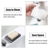 Self Draining Soap Dishes, 3 Pcs Silicone Soap Saver, Waterfall Drainer Soap Holder for Bathroom, Extend Soap Life, Keep Soap Bars Dry Clean and Easy Cleaning (White, Gray, Teal) - Retail: $5 Self Draining Soap Dishes, 3 Pcs Silicone Soap Saver, Waterfall Drainer Soap Holder for Bathroom, Extend Soap Life, Keep Soap Bars Dry Clean and Easy Cleaning (White, Gray, Teal) - Retail: $5
