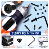 710PCS M3 Screw Assortment Kit, M3x6/8/10/12/16/20/25/30mm M3 Screw Kits, 10.9 Grade Alloy Steel Metric Hex Button Head Cap Screws, Nuts and Flat Washers, Black Zinc Plated Screw Set for 3D Printing - 710PCS M3 Screw Assortment Kit, M3x6/8/10/12/16/20/25/30mm M3 Screw Kits, 10.9 Grade Alloy Steel Metric Hex Button Head Cap Screws, Nuts and Flat Washers, Black Zinc Plated Screw Set for 3D Printing -
