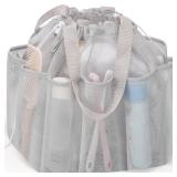 famichan Mesh Shower Caddy Portable with Drawstring, Dorm Room Essentials for College Students, Grey Shower Bag for Camping,Swimming,Gym,Travel,Bathroom - Retail: $8 famichan Mesh Shower Caddy Portable with Drawstring, Dorm Room Essentials for College Students, Grey Shower Bag for Camping,Swimming,Gym,Travel,Bathroom - Retail: $8
