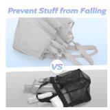 famichan Mesh Shower Caddy Portable with Drawstring, Dorm Room Essentials for College Students, Grey Shower Bag for Camping,Swimming,Gym,Travel,Bathroom - Retail: $8 famichan Mesh Shower Caddy Portable with Drawstring, Dorm Room Essentials for College Students, Grey Shower Bag for Camping,Swimming,Gym,Travel,Bathroom - Retail: $8