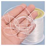Bracelet String?1mm Elastic String Crystal Stretch Bead String Cord for Bracelet, Beading and Jewelry Making?Clear white/60mand197ft - Retail: $4 Bracelet String?1mm Elastic String Crystal Stretch Bead String Cord for Bracelet, Beading and Jewelry Making?Clear white/60mand197ft - Retail: $4
